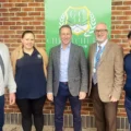 From left; Tournament founder Tony Brown, Tara Wisley Christchurch Golf Club front of house assistant, tournament organiser Anthony Rogers, Neal Williams, trust secretary of Macmillan Caring Locally and Byron Hutcheson, director of golf at Christchurch Golf Club