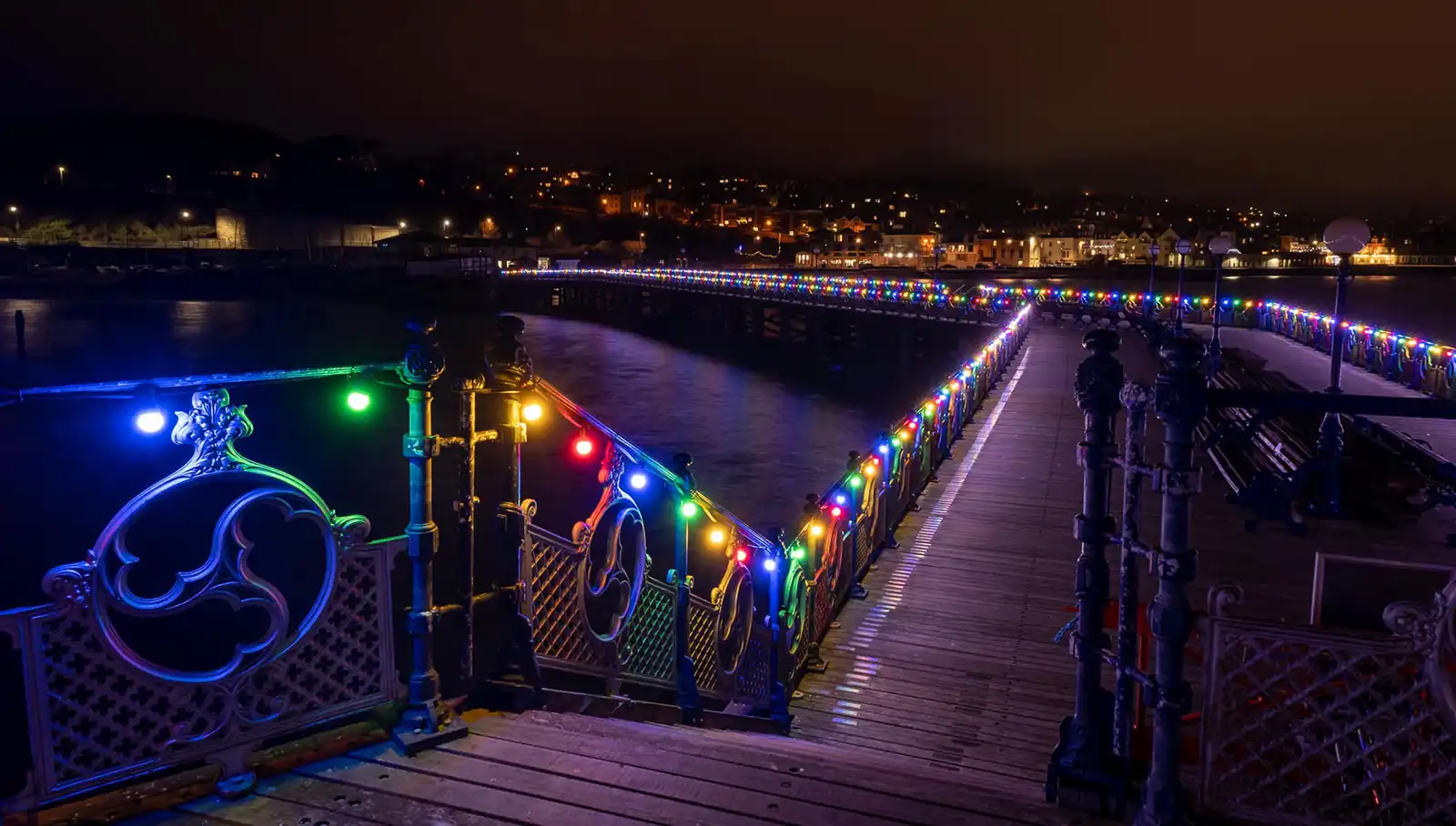 The lights on Swanage Pier allow visitors to remember lost loved ones and celebrate those around them. Picture: Donna White