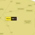 The weather warning runs between midnight and 10am on Saturday. Picture: Met Office