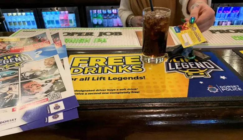 The Lift Legend initiative offers free soft drinks to designated drivers at pubs and clubs in Dorset. Picture: Dorset Police