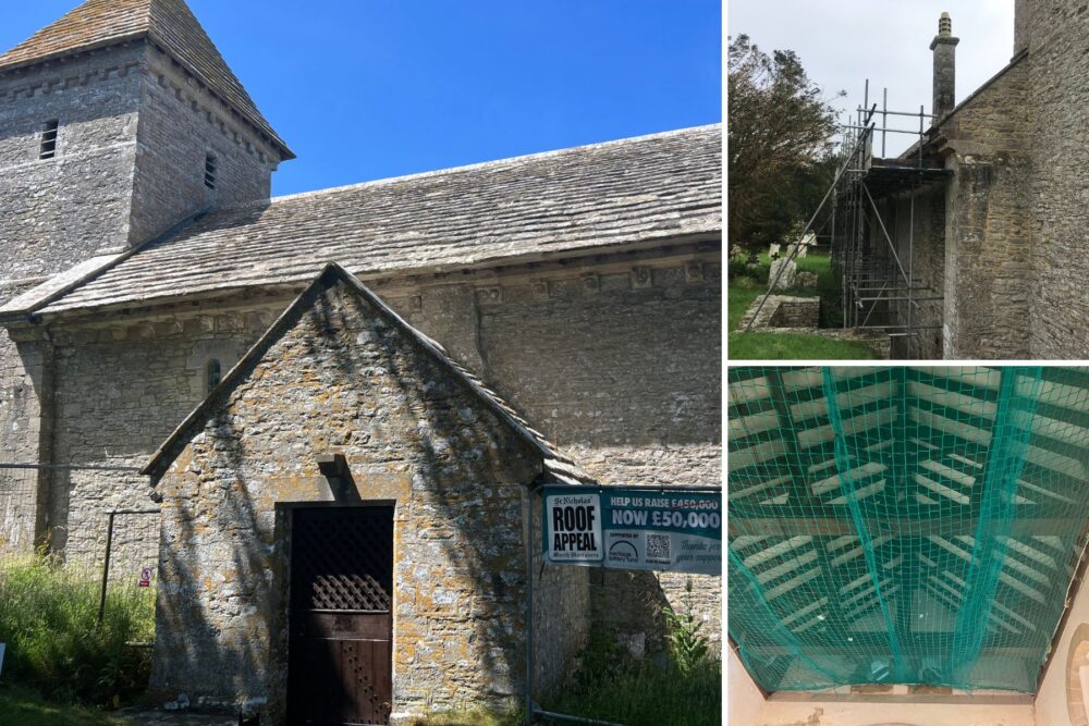 The roof at St Nicholas of Myra Church, in Worth Matravers, could collapse at any moment. Pictures: James Mercer
