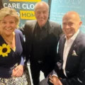 Lewis-Manning chief executive Clare Gallie with Jeff Mostyn and Warren Munson, from Evolve, who hosted the evening