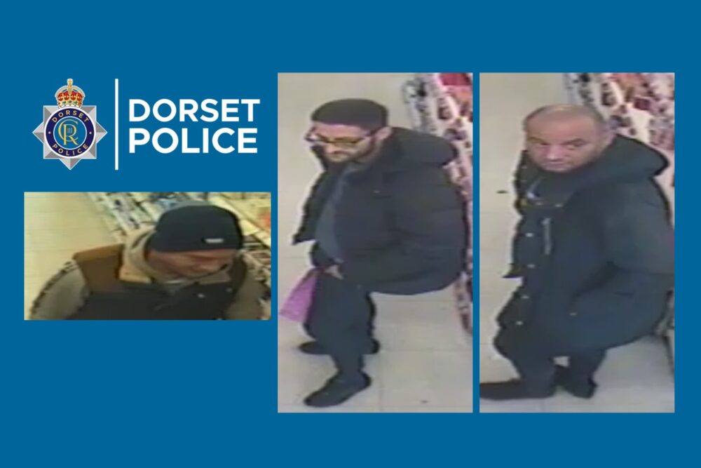 Officers are keen to trace these people after thefts from Boots in Broadstone. Picture: Dorset Police