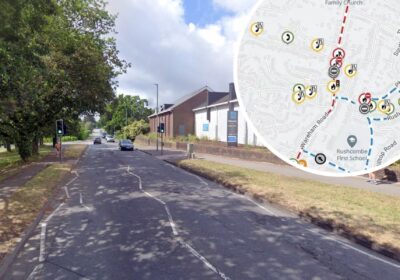 Resurfacing work gets underway in Wareham Road, Corfe Mullen, on January 8. Picture: Dorset Council/Google