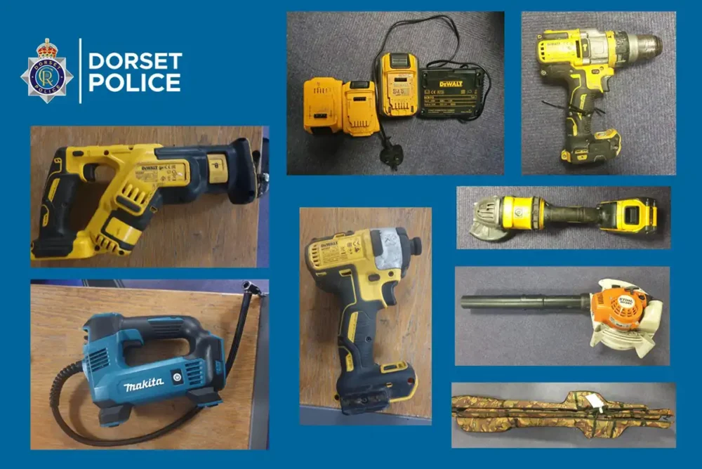 Power tools are among the recovered items. Picture: Dorset Police