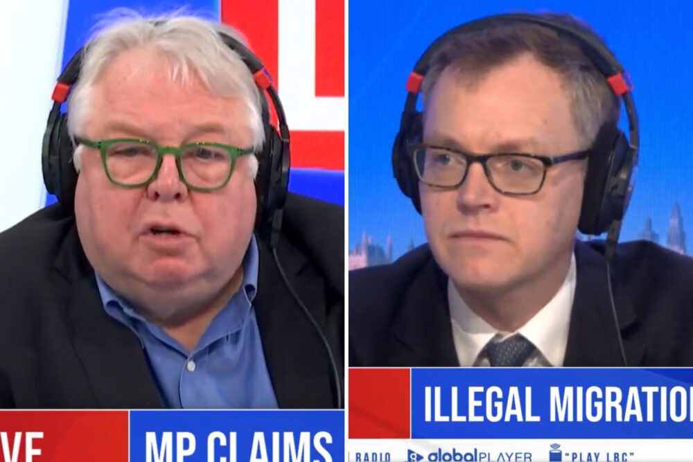 Michael Tomlinson, right, was interviewed by Nick Ferrari on LBC. Pictures: LBC