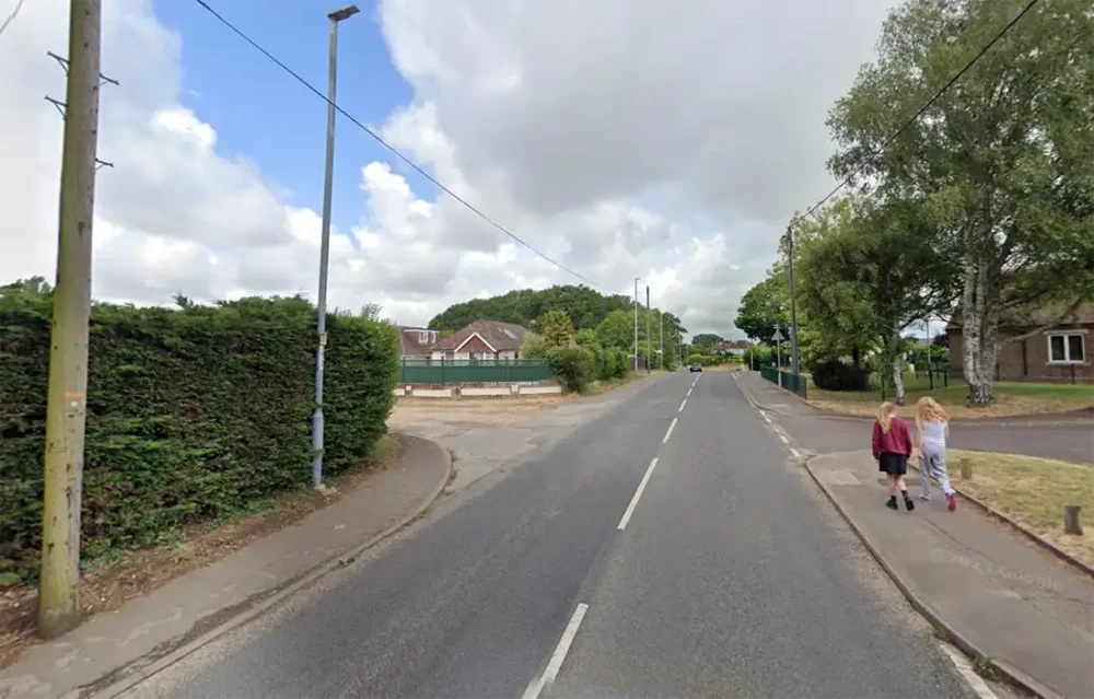 The child was it on Blandford Road, Corfe Mullen, near The Ridgeway junction. Picture: Google