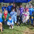 Care South staff and residents with the Lewis-Manning Hospice Care team at the Muddy Dog Dash