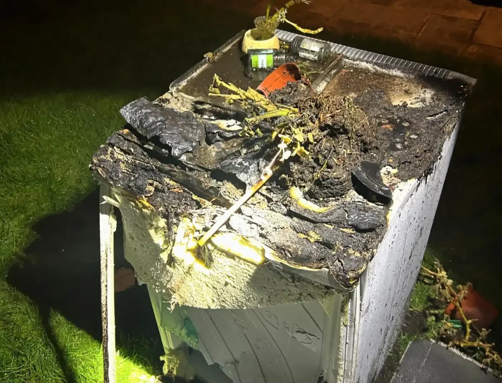The freezer caught fire at a property in Corfe Castle. Picture: DWFRS