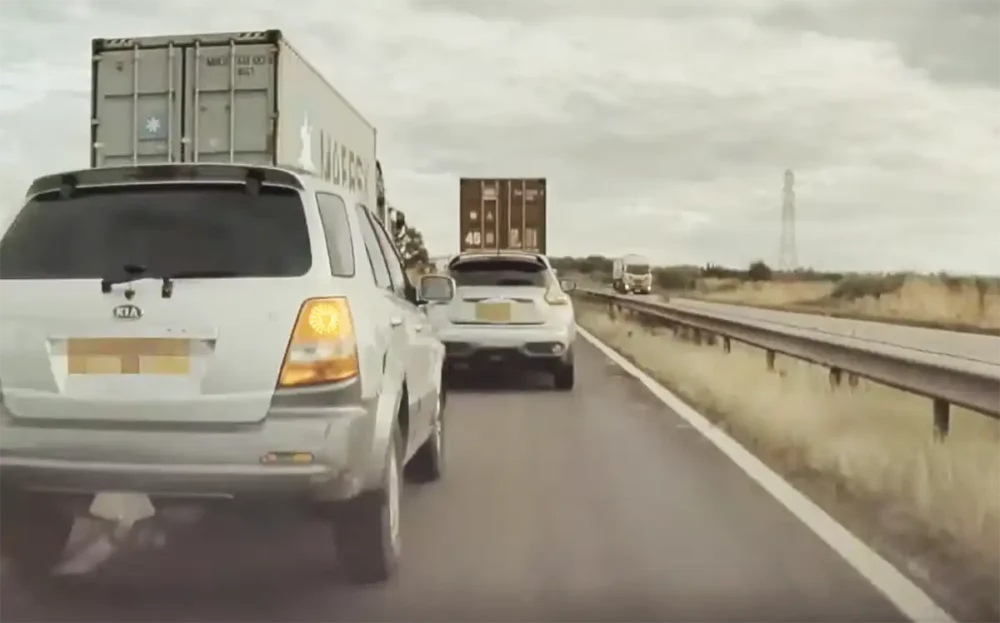 Tailgating on the motorway caught on camera. Picture: Lincolnshire Police/National Highways