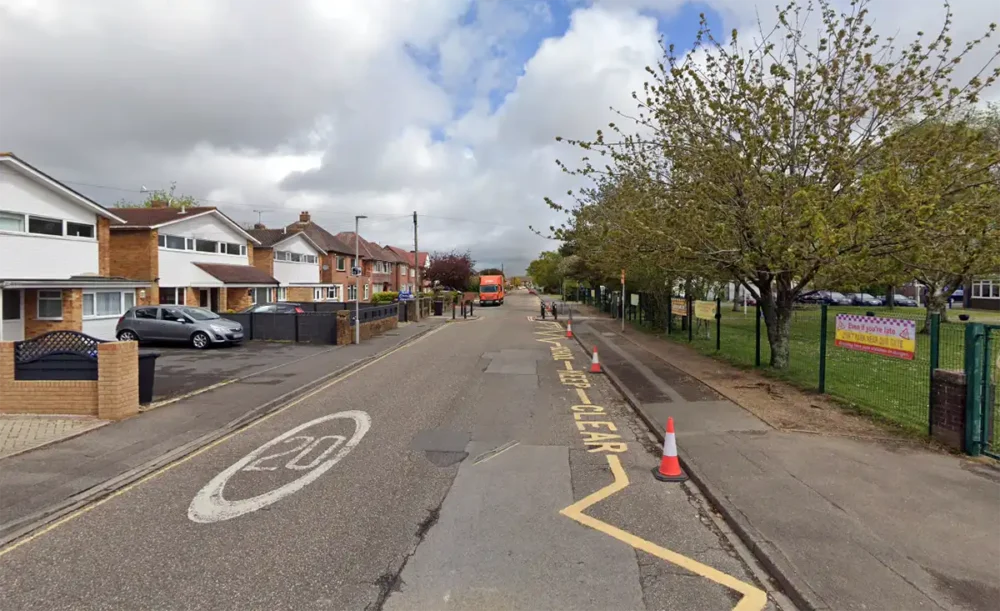 The child was hit outside Talbot Primary School, in Poole. Picture: Google