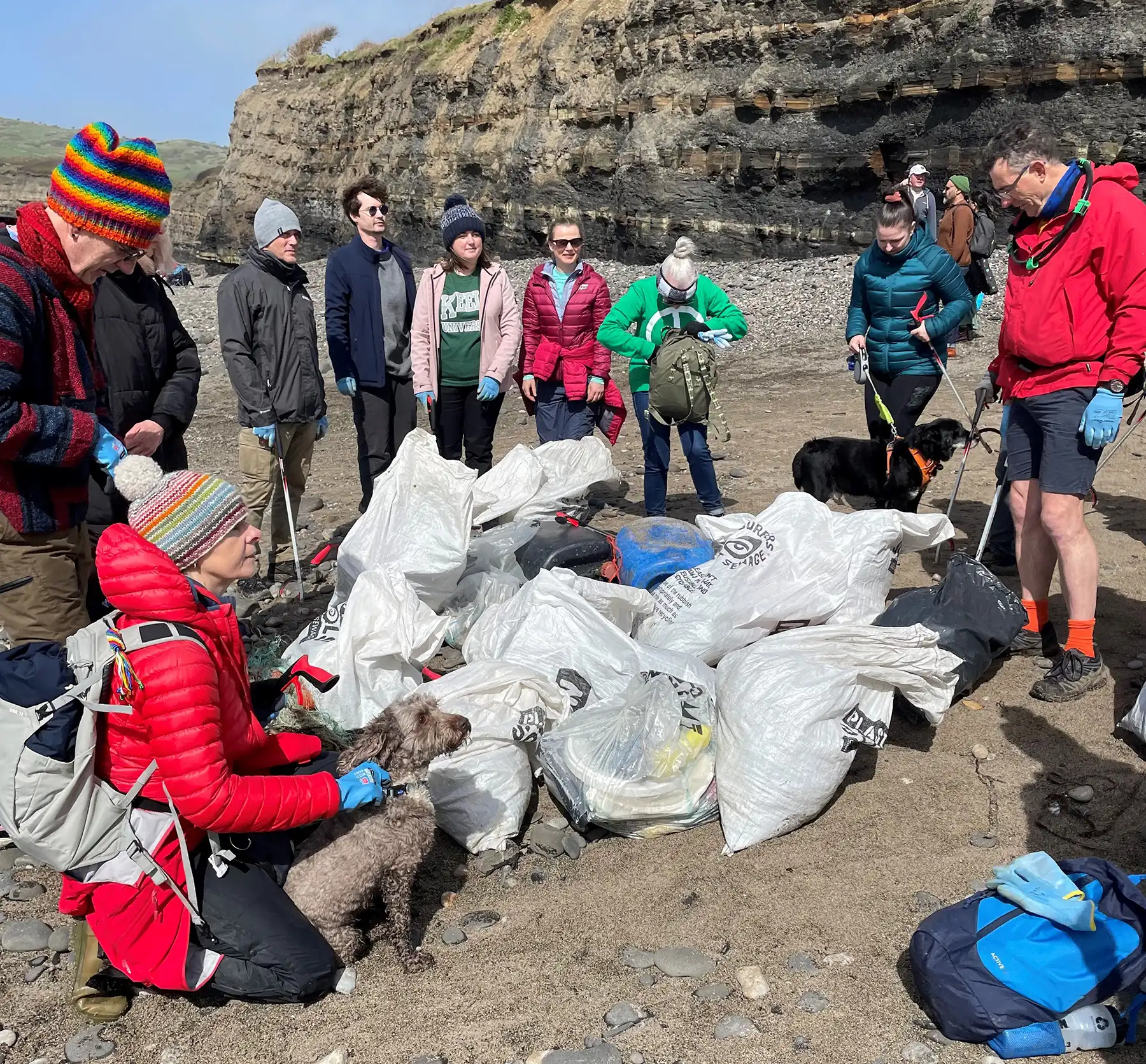 Volunteers at Kimmeridge Bay during the annual Great Dorset Beach Clean