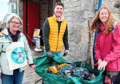 Beach clean volunteers in Lyme Regis