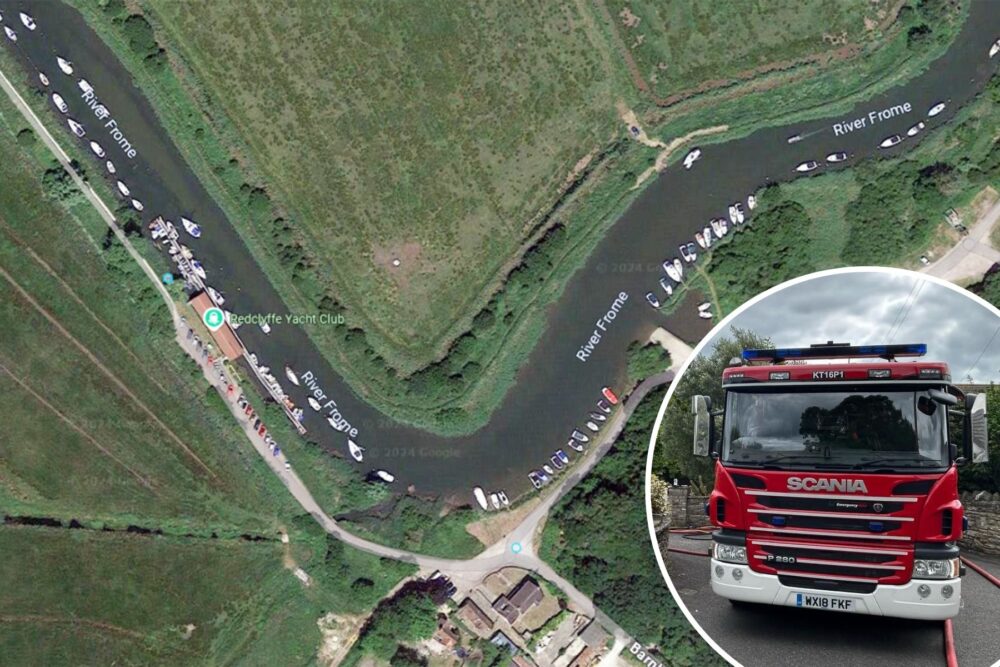 The yacht fire was reported in the Barnhill Road area of Wareham. Picture: Google