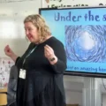 Artist Sophie Jenkins at St Mark's Primary School in Swanage