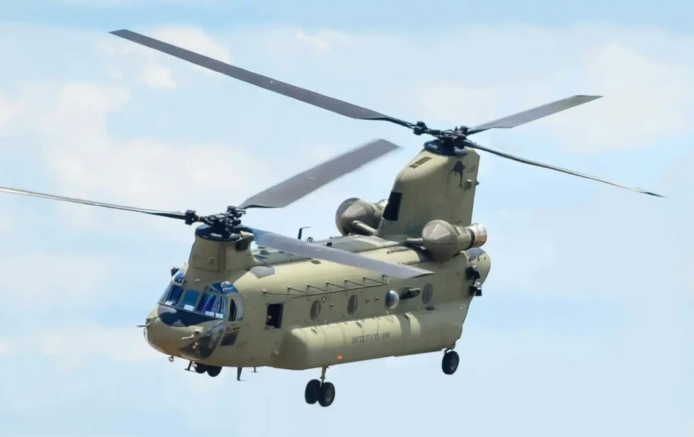 A Chinnock helicopter has landed in a field near Bere Regis. Picture: US Army