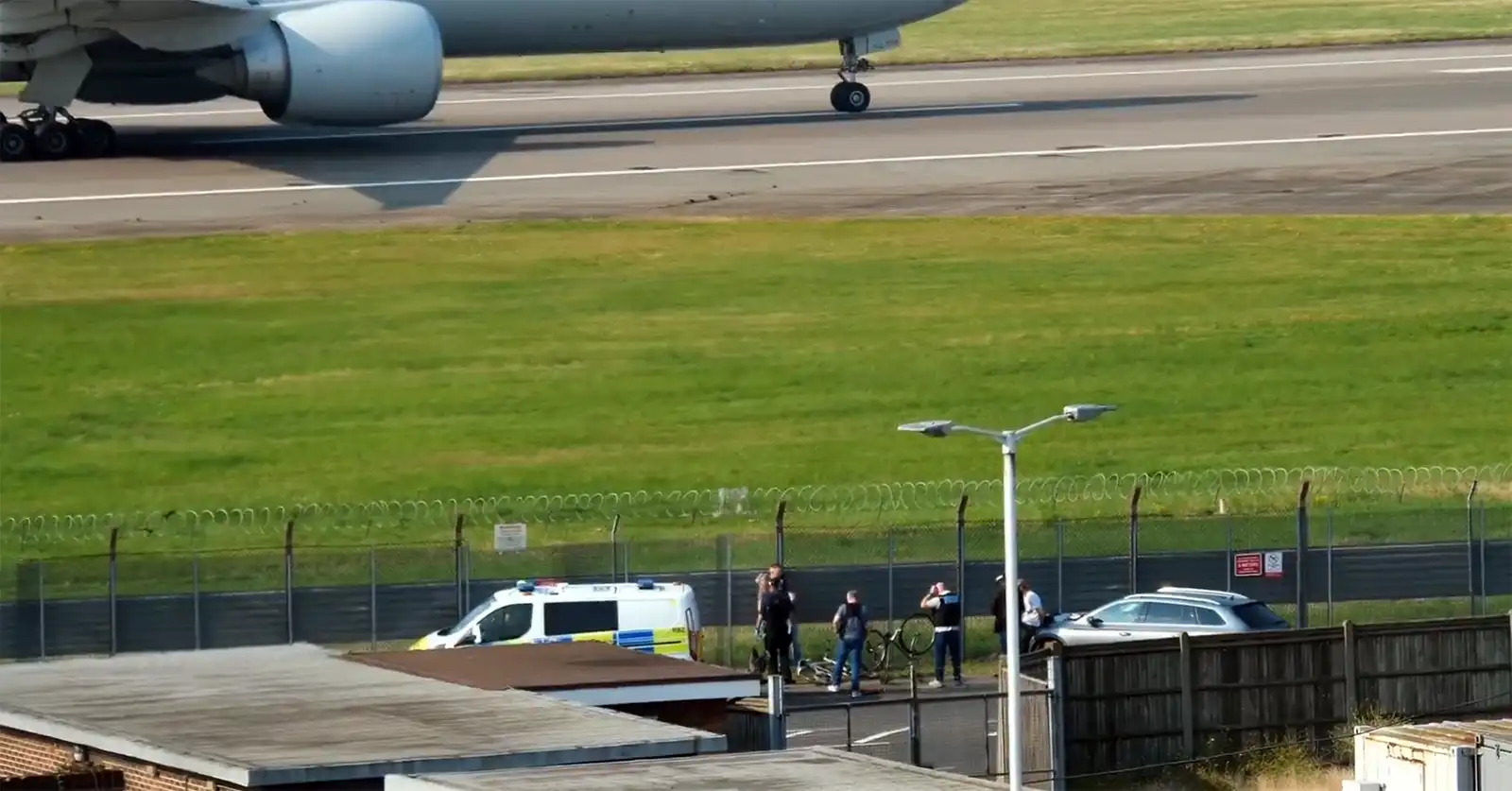Just Stop Oil said protestors were arrested on the perimeter of Heathrow Airport. Picture: JSO