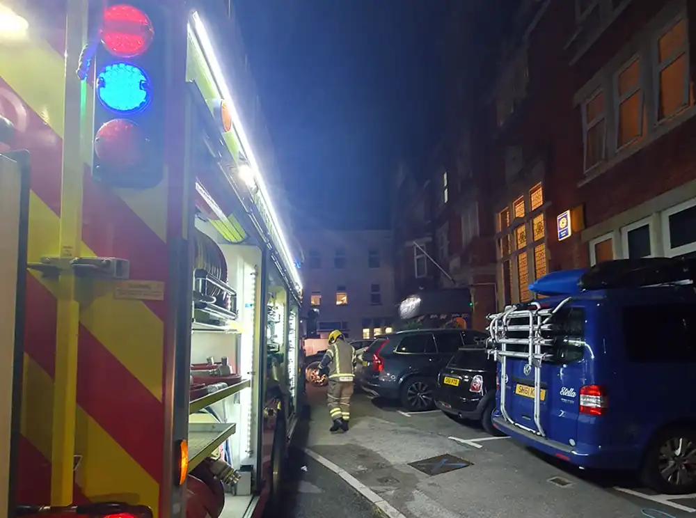 Around 25 firefighters were sent to the scene, in Burlington Road, Swanage. Picture: Swanage Fire Station