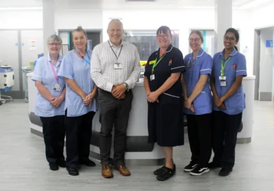 Consultant orthopaedic surgeon at DCH, Nick Savva, with Ridgeway staff. Picture: DCH