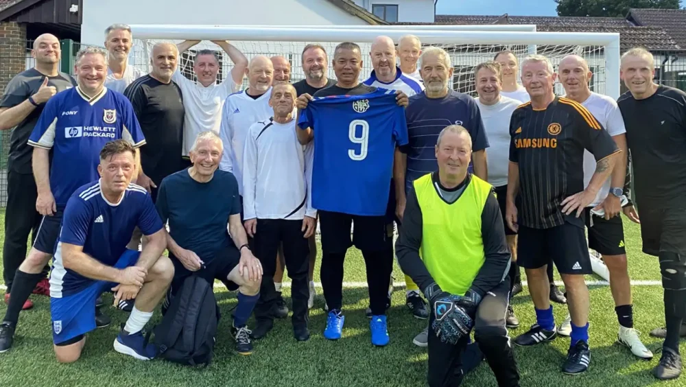Anuchit with his temporary teammates at Dexter Sports after his temporary transfer came to an end