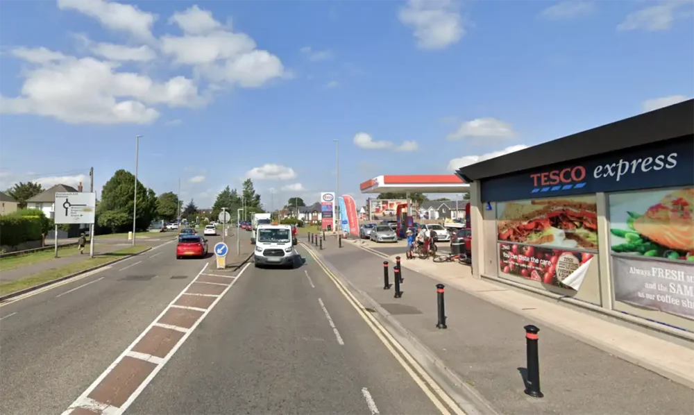 The robbery occurred near the Esso roundabout, on the A35, in Christchurch. Picture: Google