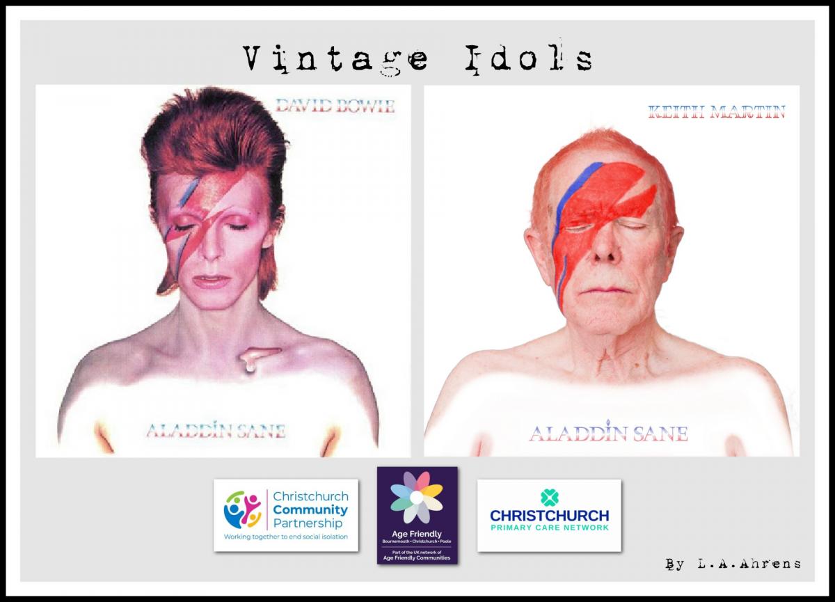 Louise's father, Keith Martin, 83, as David Bowe from the Aladdin Sane album. Picture: Louise Ahrens/BCP Council