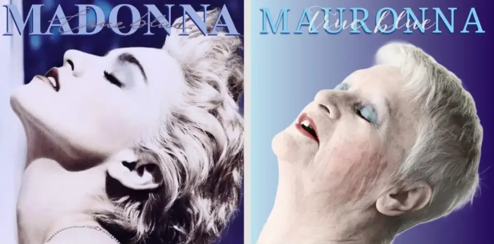 Maureen Capper, 80, as Madonna on her 1986 album, True Blue. Picture: Louise Ahrens/BCP Council
