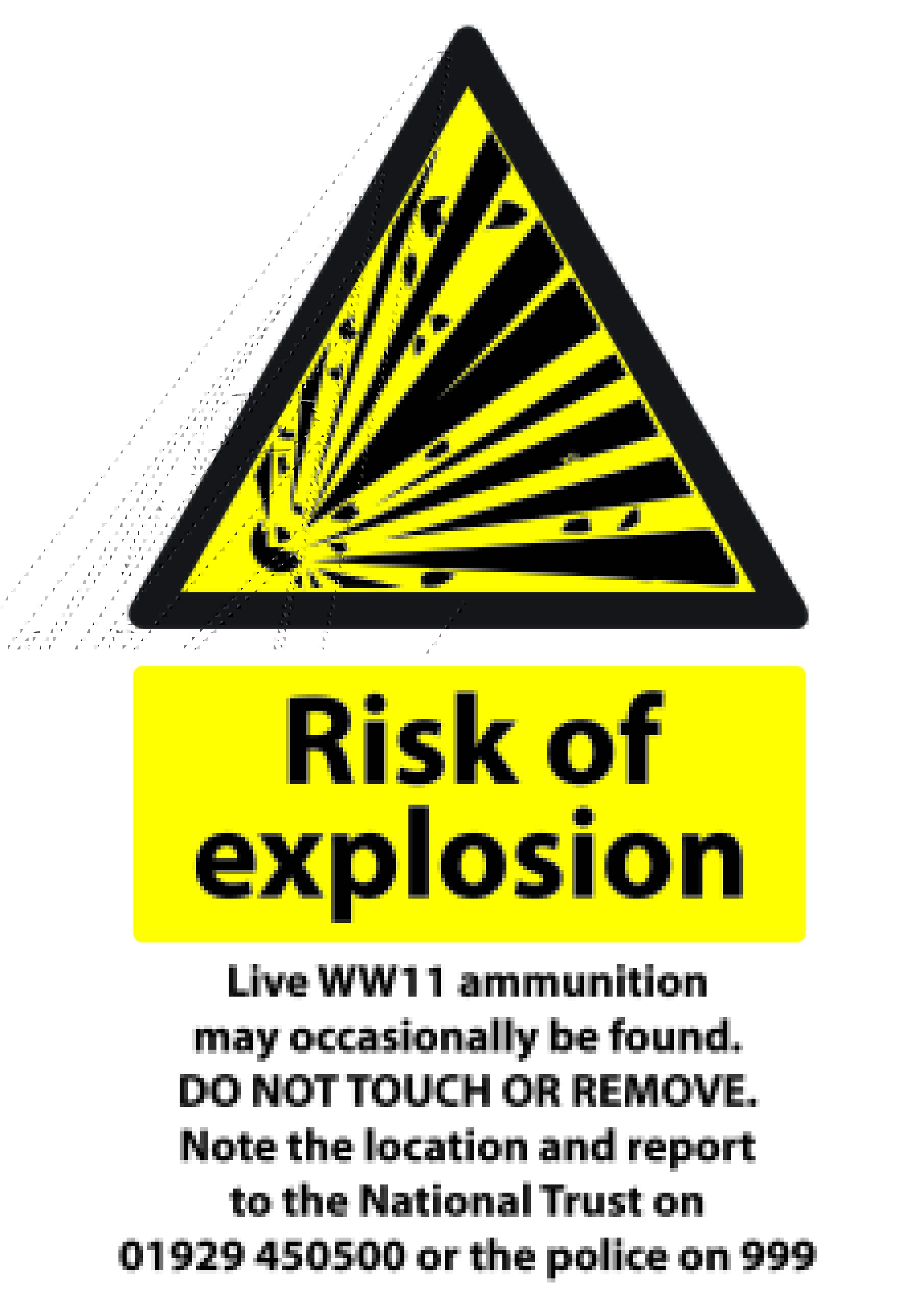 Signs like this warn of the dangers Picture: National Trust