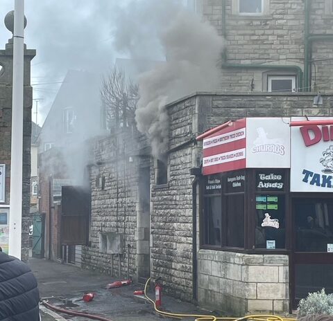 Smoke was seen coming from the takeaway Picture: JustGiving