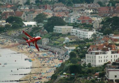 The Red Arrows flying over Swanage in 2017 Picture: Swanage Carnival