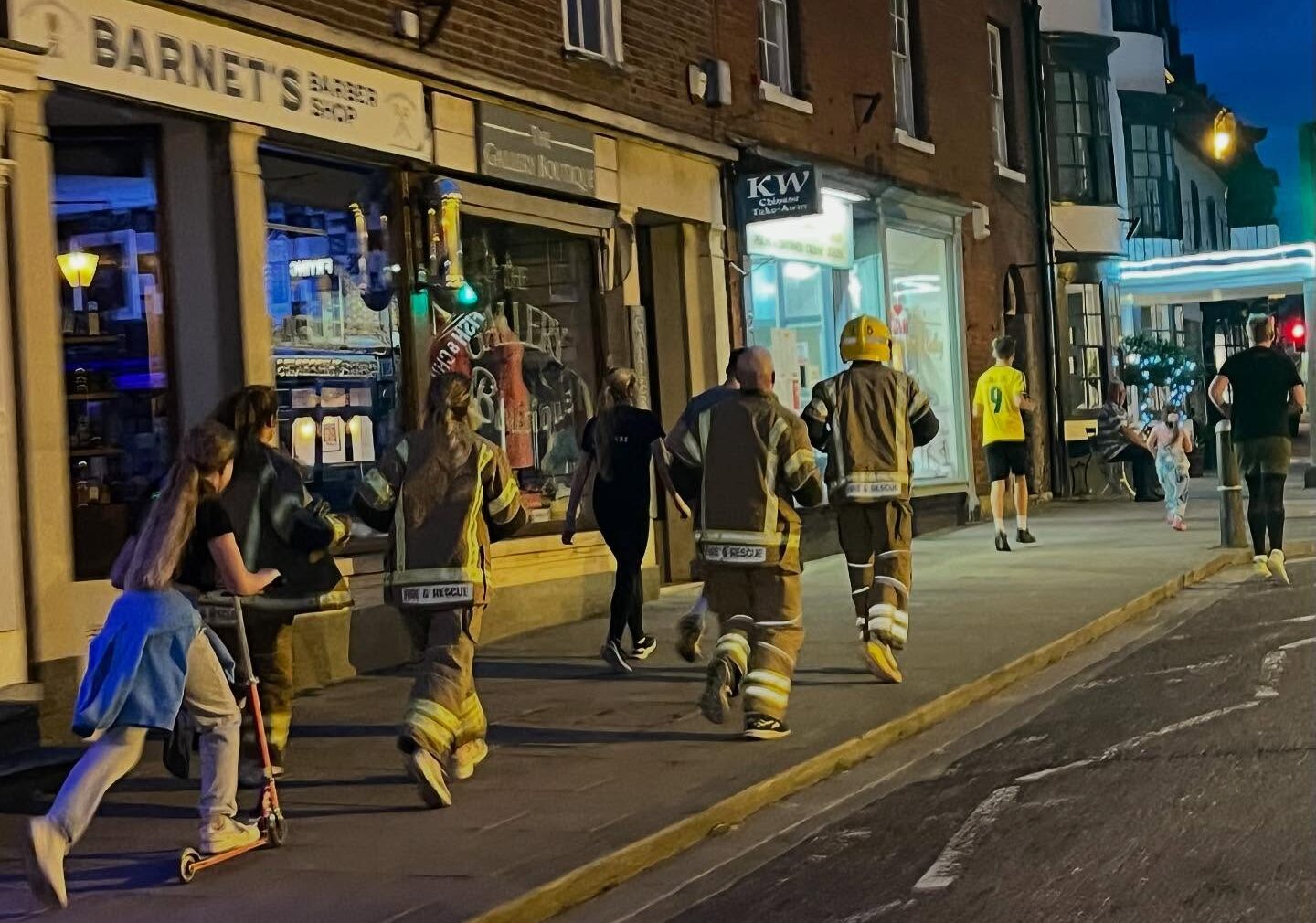 Brandon was joined by supporters on some of the laps Picture: Wareham Fire Station