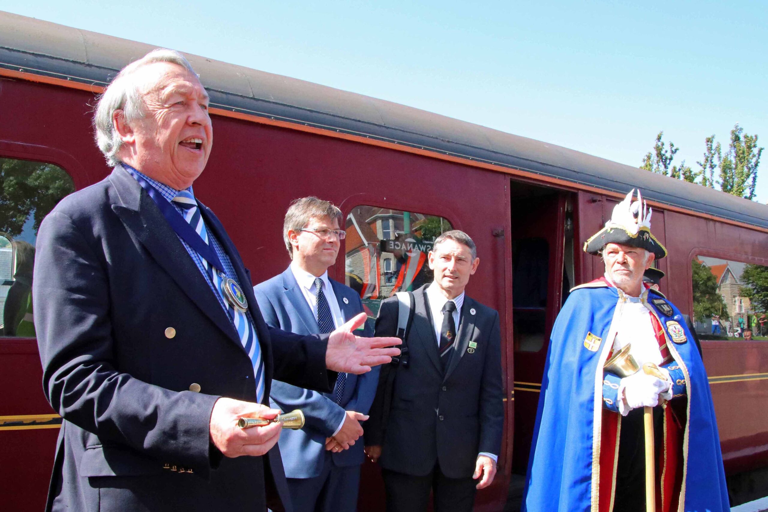 Bill at the first Swanage to Wareham train in 2017 Picture: Andrew PM Wright/Swanage Railway